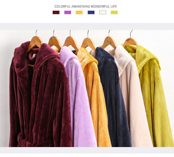 送料無料 バスローブ メンズ レディース ナイトガウン 厚手 タオル地 部屋着 パジャマ フード付き カップル ロング あったか 帯巻き 防寒 暖かい カップル用 Boundarycapital Com