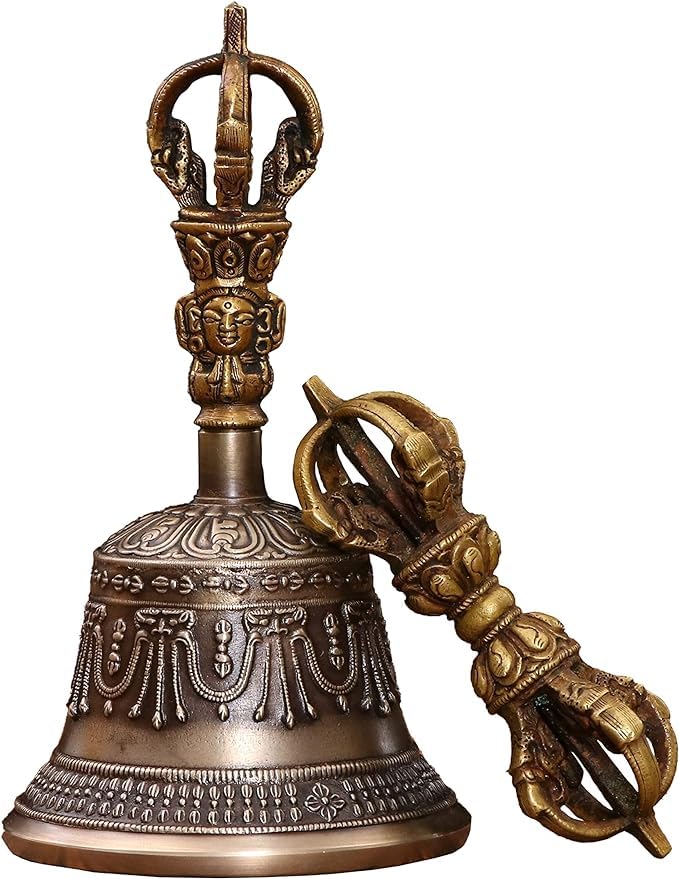 金剛石鈴 五鈷金剛鈴大型金管楽器仏教 仏具 法事 仏具 お寺さま仏具 風 仏教 道教 インストゥルメント (Small)
