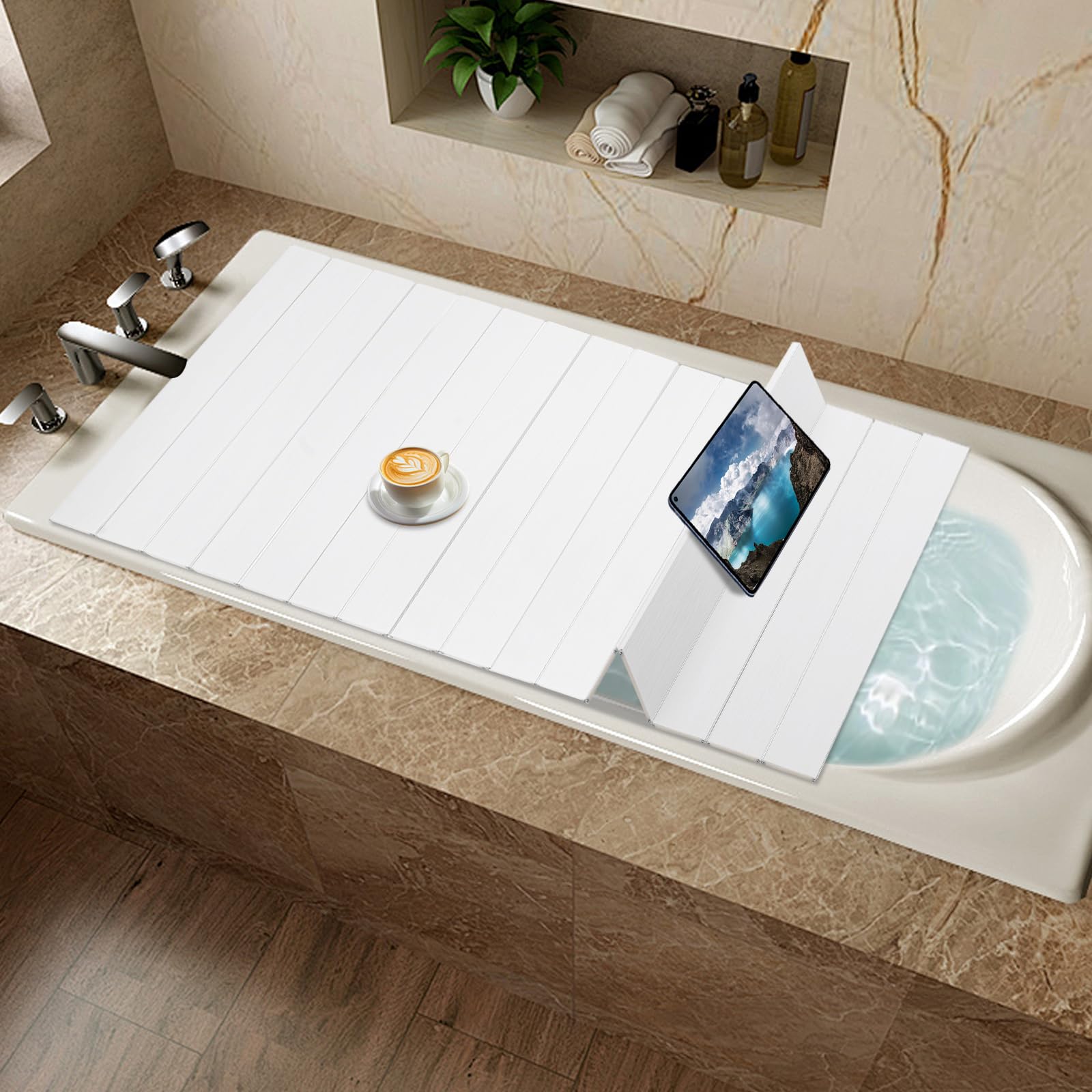バスタブトレイ、折りたたみ式防2階建てバス溜め桶断熱覆いかぶせる、厚さ0.65、防塵シャッター2階建てバス蓋、ぶどう酒水飲み、本、経口避妊薬、持ちはこび話を納める(黄色、180×80×0.65)。