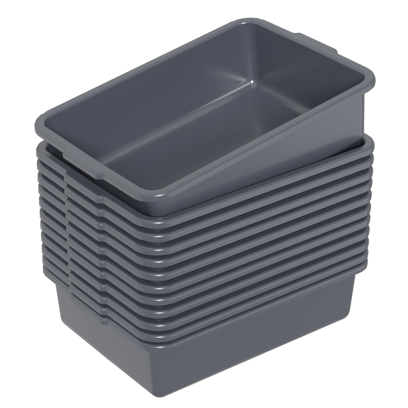 12個容器に並べる 13リッター プラスチックバスボックス 商用2階建てバス湯ぶね/食べ物屋用洗面湯ぶね 薄墨色