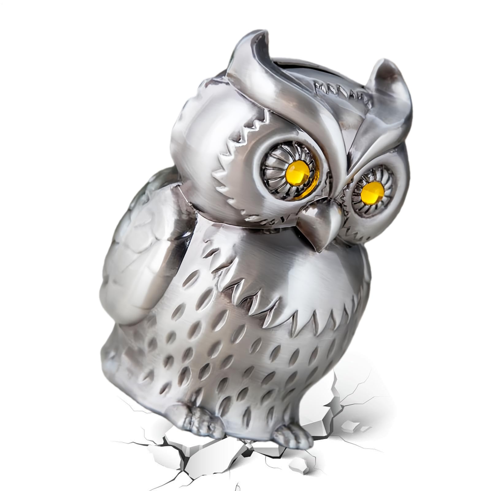 | 金属製フクロウ型チェンジ貯金容器 貯金箱 | 貯金瓶 節約用 | 大人向け小銭管理 デスクデコレーション リビングルーム装飾｜擇木ショップ 6,260円