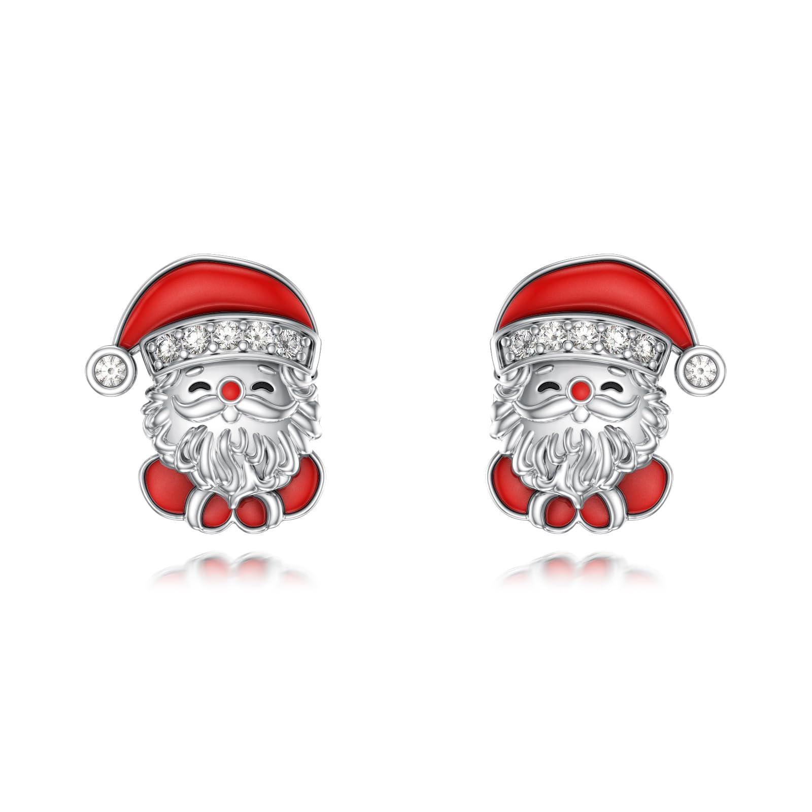 クリスマス トナカイ/クリスマスツリー/サンタクロース スタッドイヤリング 925スターリングシルバー クリスマスジュエリー ギフト 女性用|擇木ショップ