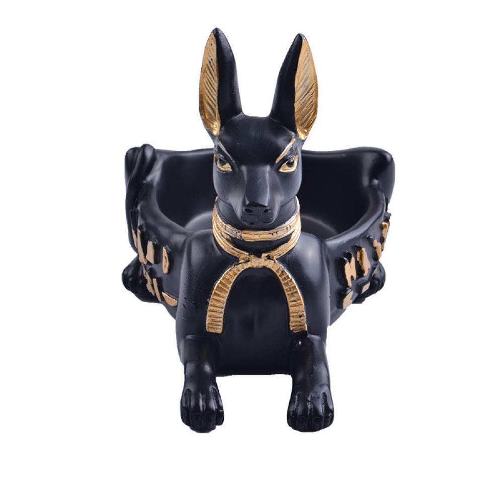 彫像彫刻装飾品クリエイティブ樹脂エジプト犬灰皿工芸品ホームデコレーション収納ボックスギフト車用タバコ灰皿|擇木ショップ
