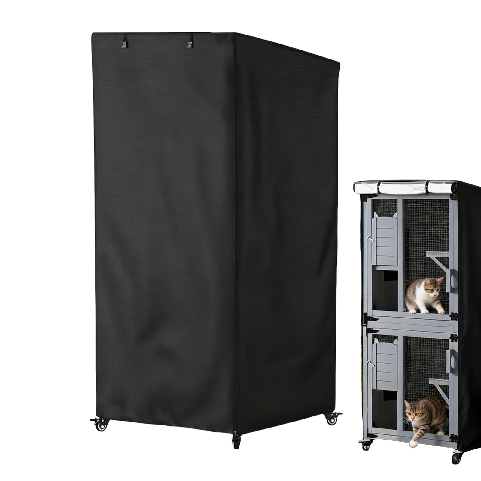 屋外用キャットシェルターカバー,全面カバー | ペット猫シェルター屋外ハウスカバー,ストリートコーナー パティオ バックヤード ガーデン パーク ガレージ バーン用｜擇木ショップ