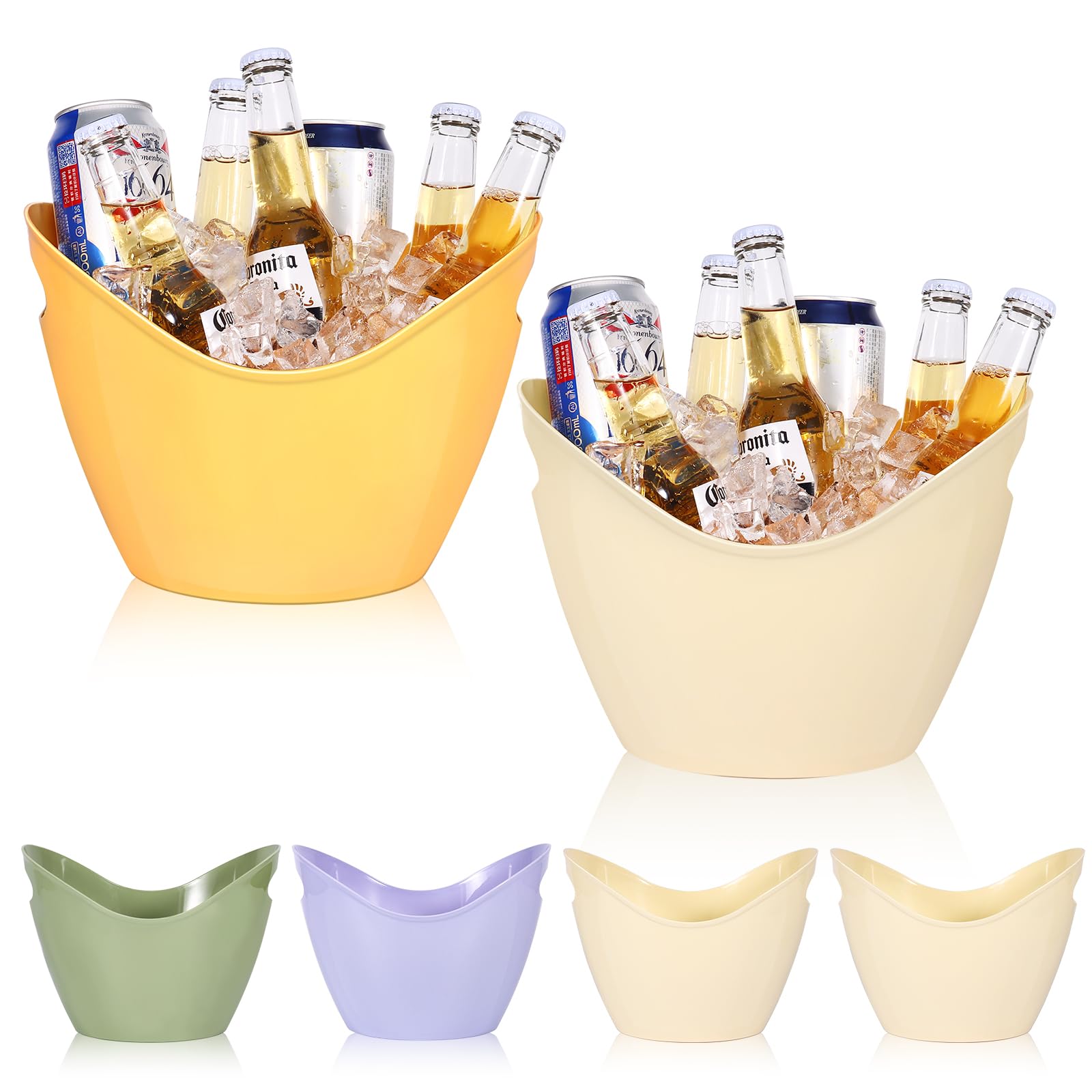 カクテルバー用アイスバケツ シャンパンドリンク プラスチックアクリル製アイスバケツ パーティー用 ミモザバー ビール ワインタブ マルチカラー シャンパン飲料ボトルクーラー 6個|擇木ショップ