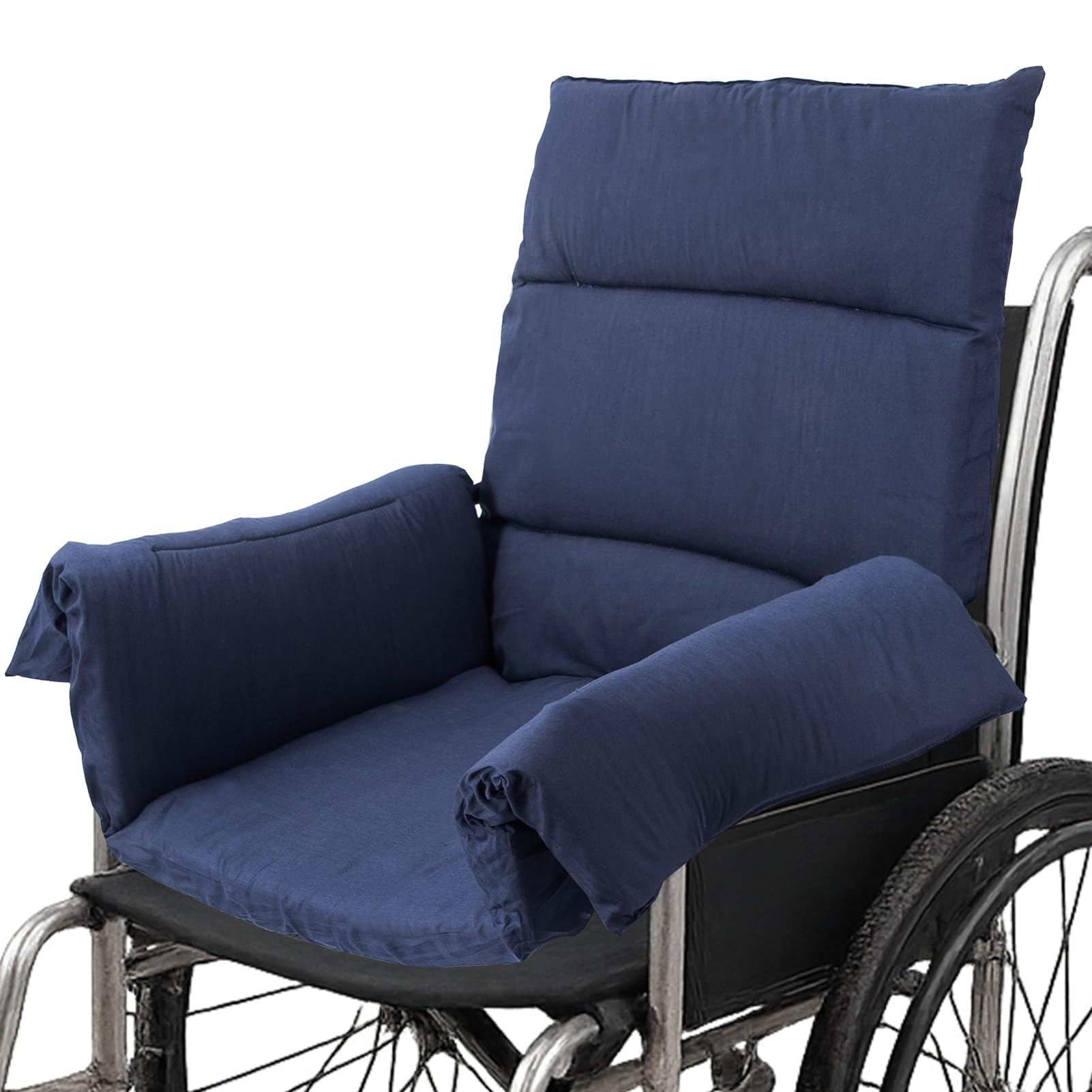 車いすクッション 車いすシートクッション ストラップリクライニングチェア付き 高齢者用車椅子アクセサリー 車椅子用クッション 車椅子アクセサリー 大人用 ブルー|擇木ショップ