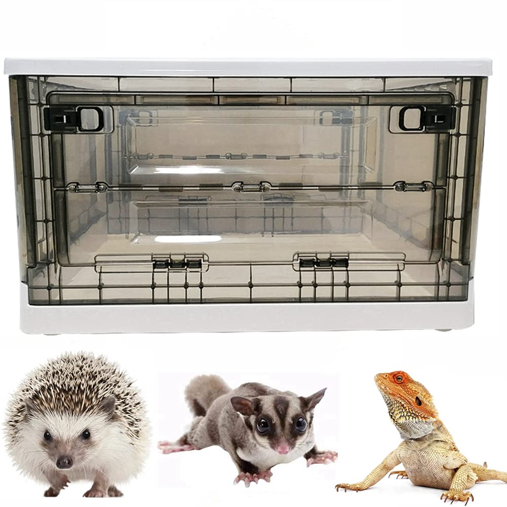ポータブルハリネズミケージキャリア ホイールとハンドル付き 折りたたみ式 ハムスターケージ プラスチック ラットハウス 屋内 屋外 小さな生き物の生息地 ペット旅行キャリアボックス ハリネズミ、ハムスター、ネズミ、ひげを生やしたドラゴン用｜擇木ショップ