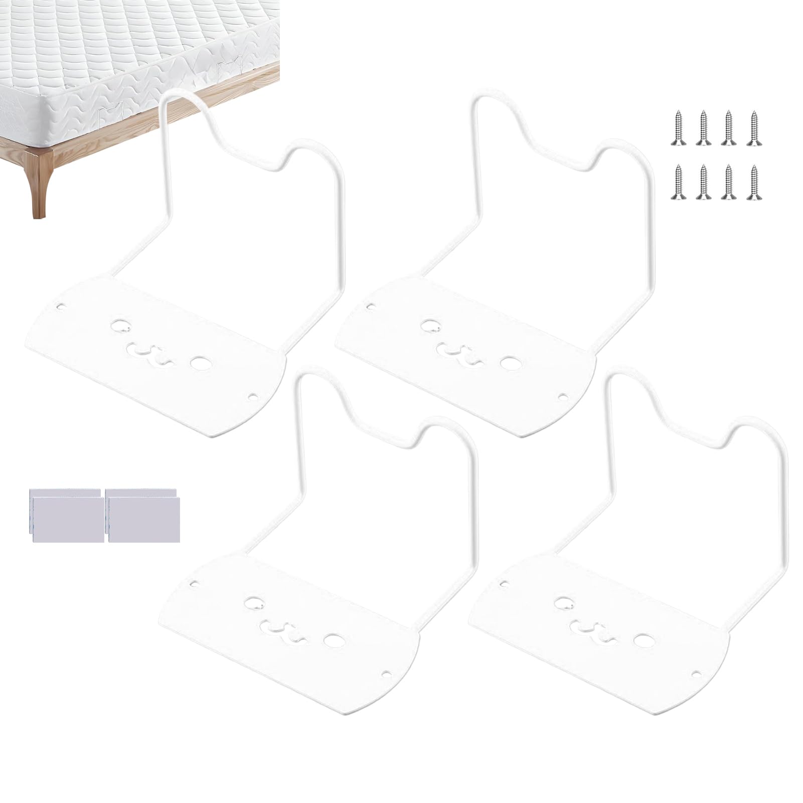 滑り止めマットレス固定用グリッパー - 4点セット 滑り止め たるみ防止 マットレス保持器具 | ベッドマットレス固定スライド防止用グリッパー - 住宅所有者用 家族用 就寝者用 家庭用 寮用 キャンピングカー用 ホテル用 ベッドフレーム対応｜擇木ショップ