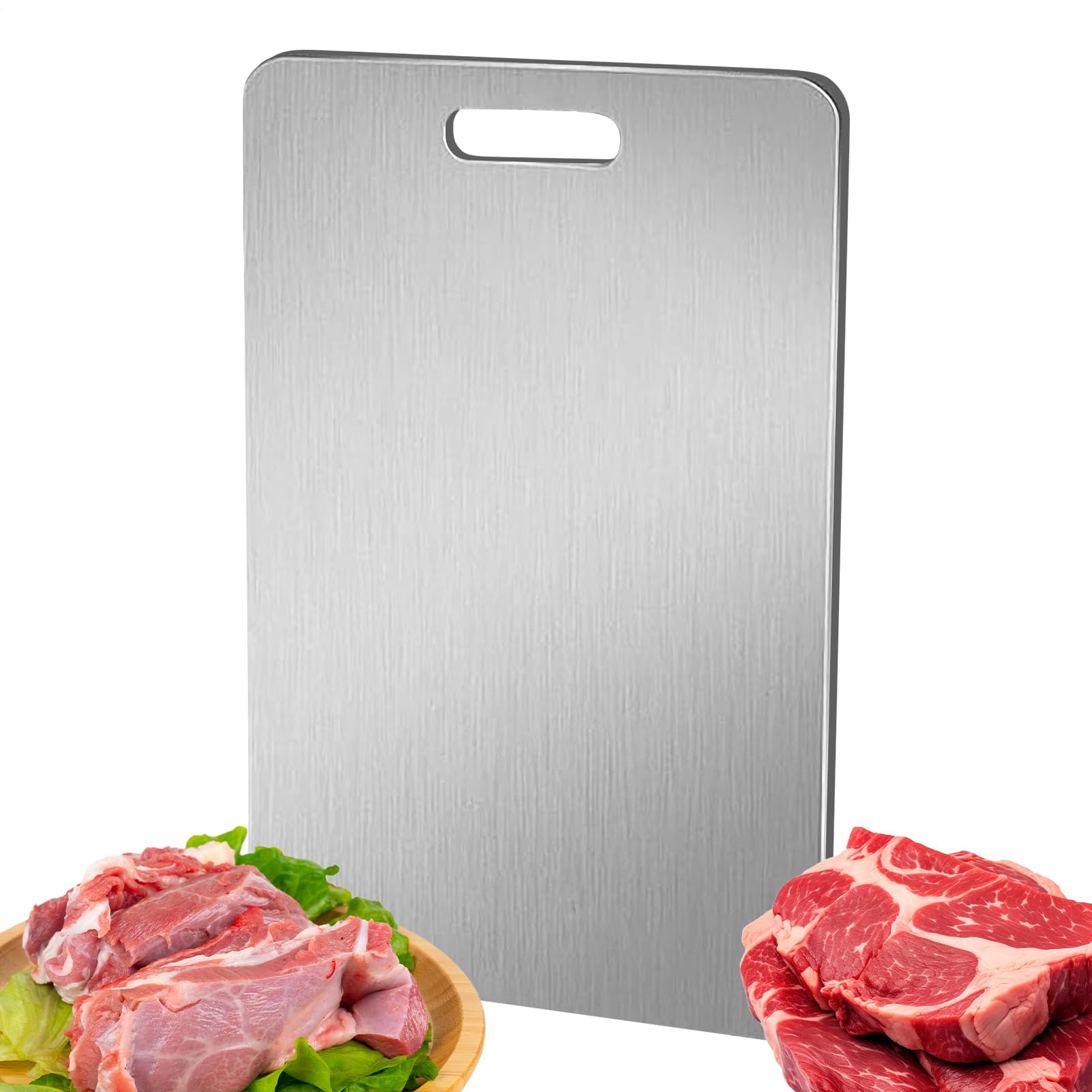 小型チタンまな板 | 両面 チョッピングマット | 吊るせる 持っていく用 勝手もと 難民キャンプ アウトドア 肉 蔬菜 果物用 調理器具・製菓器具-まな板・カッティングボード