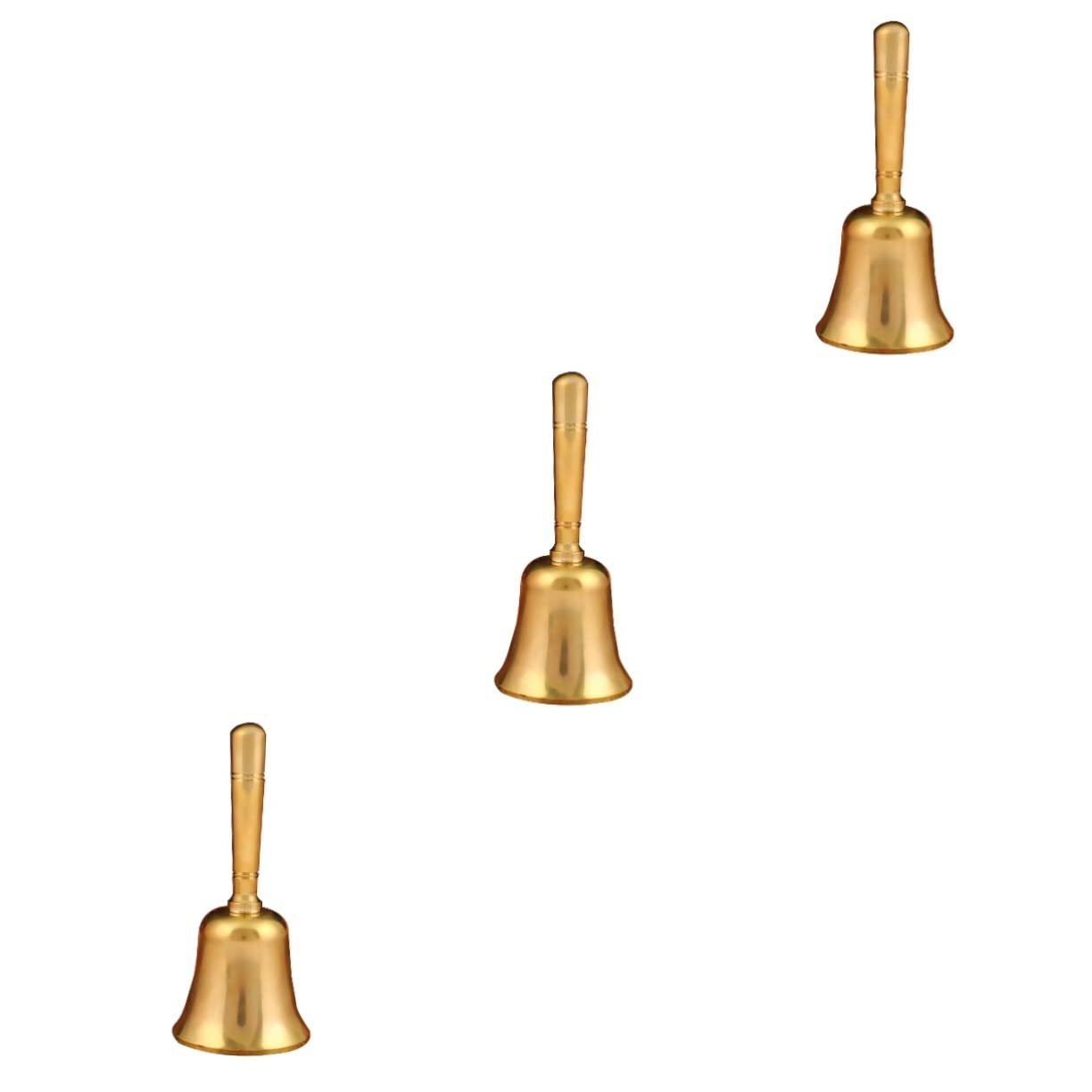 3個 金管楽器御手々呼びりん キッズハンドベル ディナーベルハンドヘルド かざり付ける用のクリスマス呼びりん 手のかざり付ける シルバーベル 話の手あそび ドッグコールベル 話輪っか 飾り付け鐘 日用品雑貨・文房具・手芸-その他