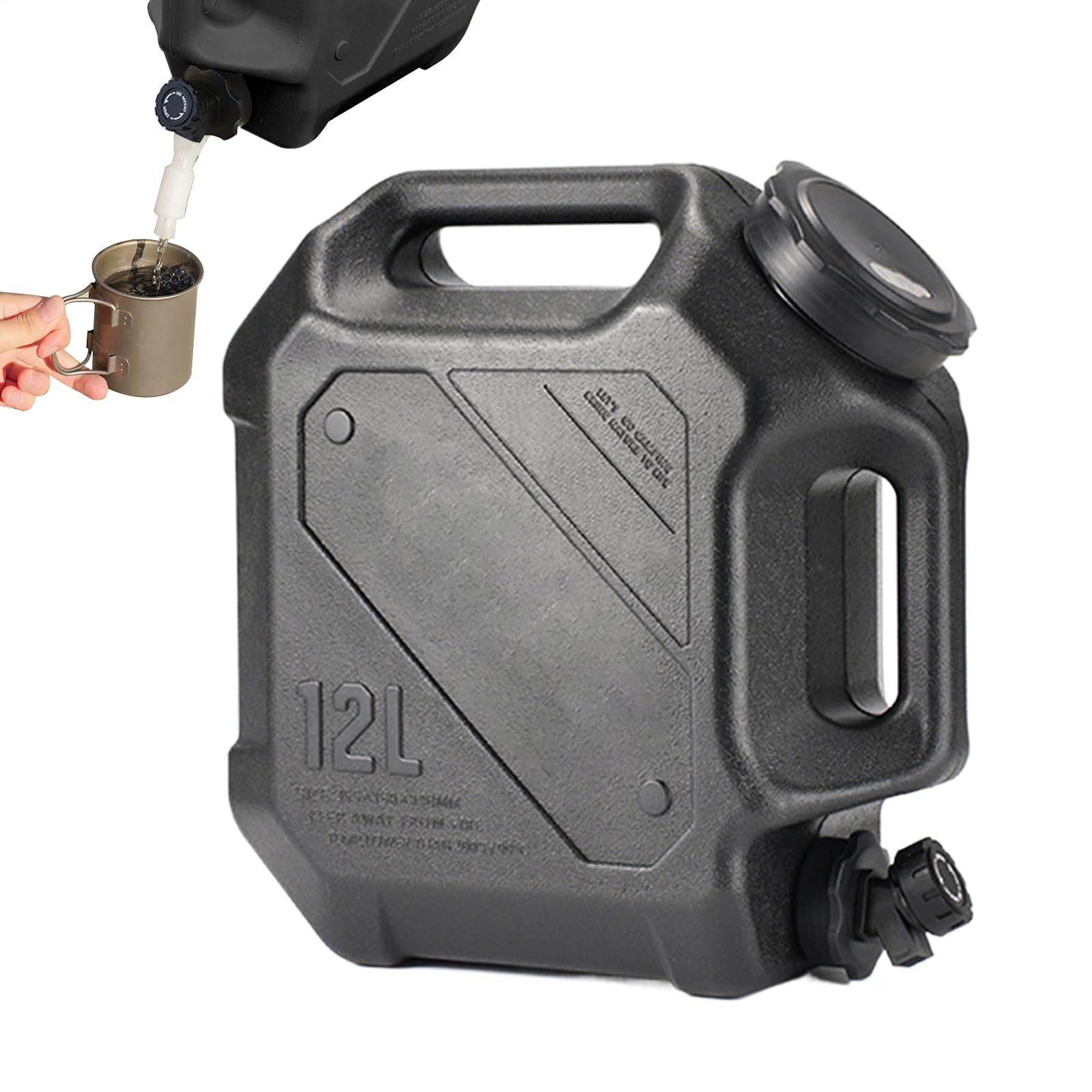 ウォータータンク 12L コック付き ポリプロピレン製 軽量 コンパクト 蛇口付き 水タンク アウトドア キャンプ 防災用 給水タンク ウォータージャグ 給水容器 ピクニック ハイキング 野外活動｜擇木ショップ