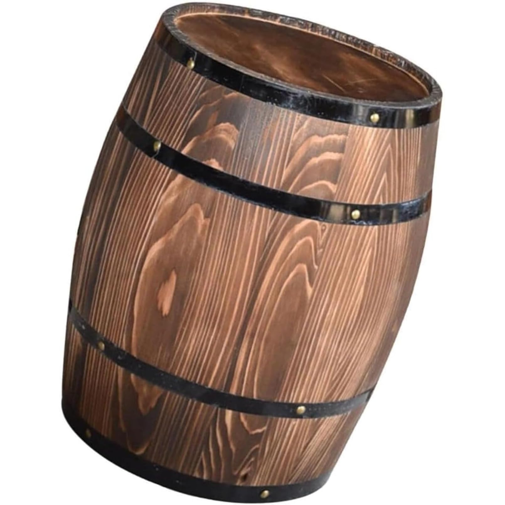 木製 ウィスキー樽風 プランター 樽型 鉢覆いかぶせる 木材バレル ガーデニング 納めるボックス席 オブジェ 室内装飾 飾りつけ アンティーク調 園芸設備 見せびらかす 21×27糎