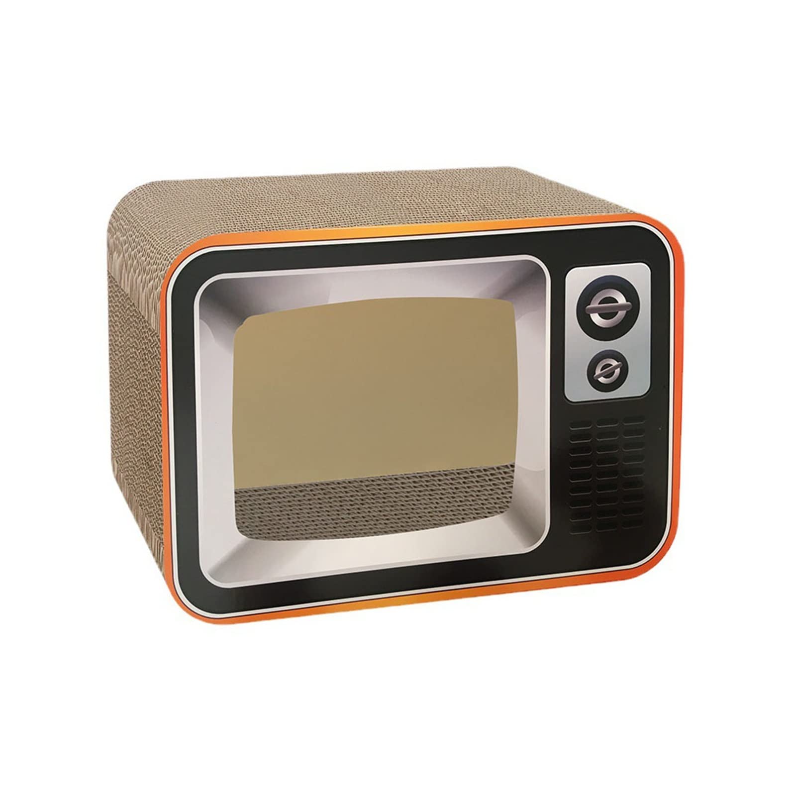 猫 臥榻 爪とぎ テレビ受像機型 ダンボール つめとぎ キャットハウス 爪研ぎ 1台2役 猫棲み家 スクラッチャー 猫備品 愛玩動物棲み家 遊び道具 棲み家 室内用 今めかしい 愛くるしげ レトロ 猫の臥榻 四季通じる 42cm×27cm×30糎
