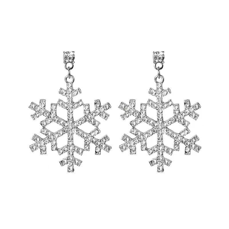 クリスマス 雪の結晶 ピアス レディース ラインストーン ビジュー キラキラ 大ぶり ロングピアス 揺れる スノー 冬 パーティー 上品 華やか アクセサリー プレゼント ギフト｜擇木ショップ