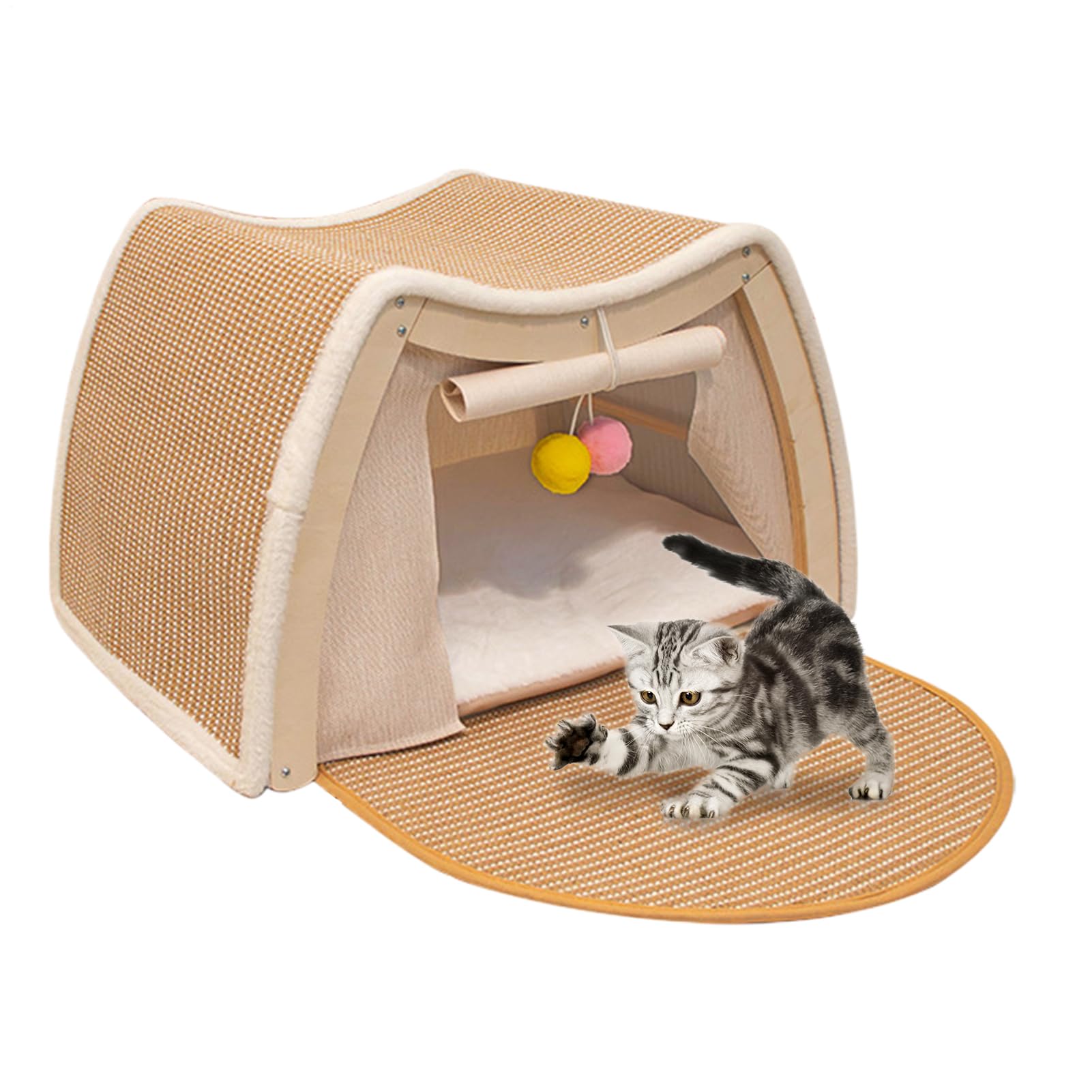 猫用幕屋 臥榻 キャットハウス 爪とぎ付き添い人 駆け込み寺 2WAY オール季節相応う 今めかしい 愛玩動物用臥榻 棲み家 プレイグランド 剪断応力差し止める 生まれながら原料品 猫装置 室内装飾