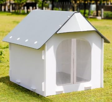 犬掘ったて小屋 室外 室内 中型犬 小型犬用 ドッグハウス 愛玩動物棲み家 木製風 雨合羽 耐久性 通気性 精神的な統合飾り気の無い のれん付き添い人 L大きさ