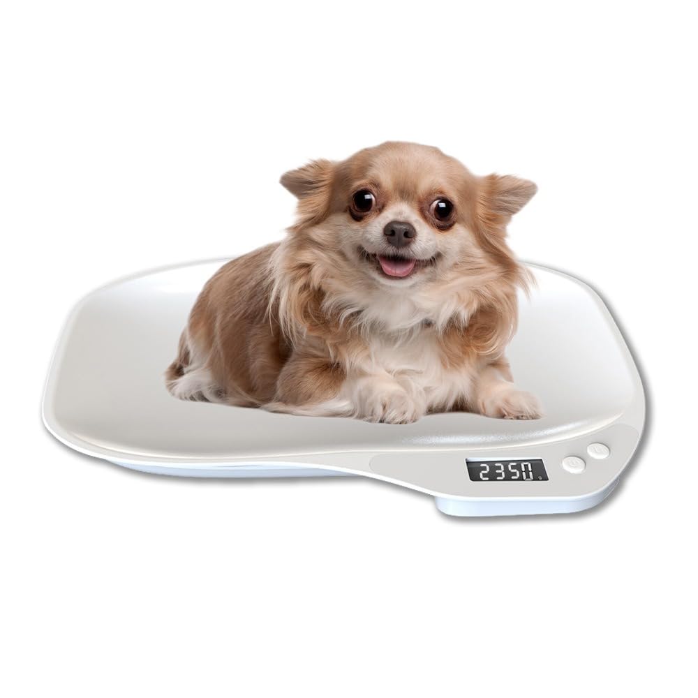 ペット用体重計 小型犬 猫 うさぎ 体重管理 デジタル スケール 1g単位 ペット用品 健康管理 薄型 ホワイト 357x255x38mm｜擇木ショップ