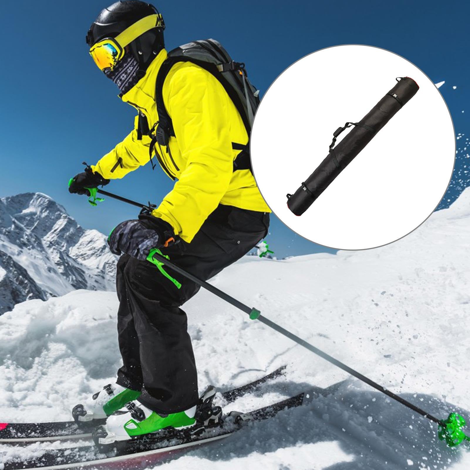 スキーケース スノーボードケース スキーバッグ 収納バッグ 防水 3層構造 パッド入り 持ち運び 肩掛け 手提げ スキー板 スノーボード 収納 保護 旅行 スキー用品 アウトドア ブラック|擇木ショップ