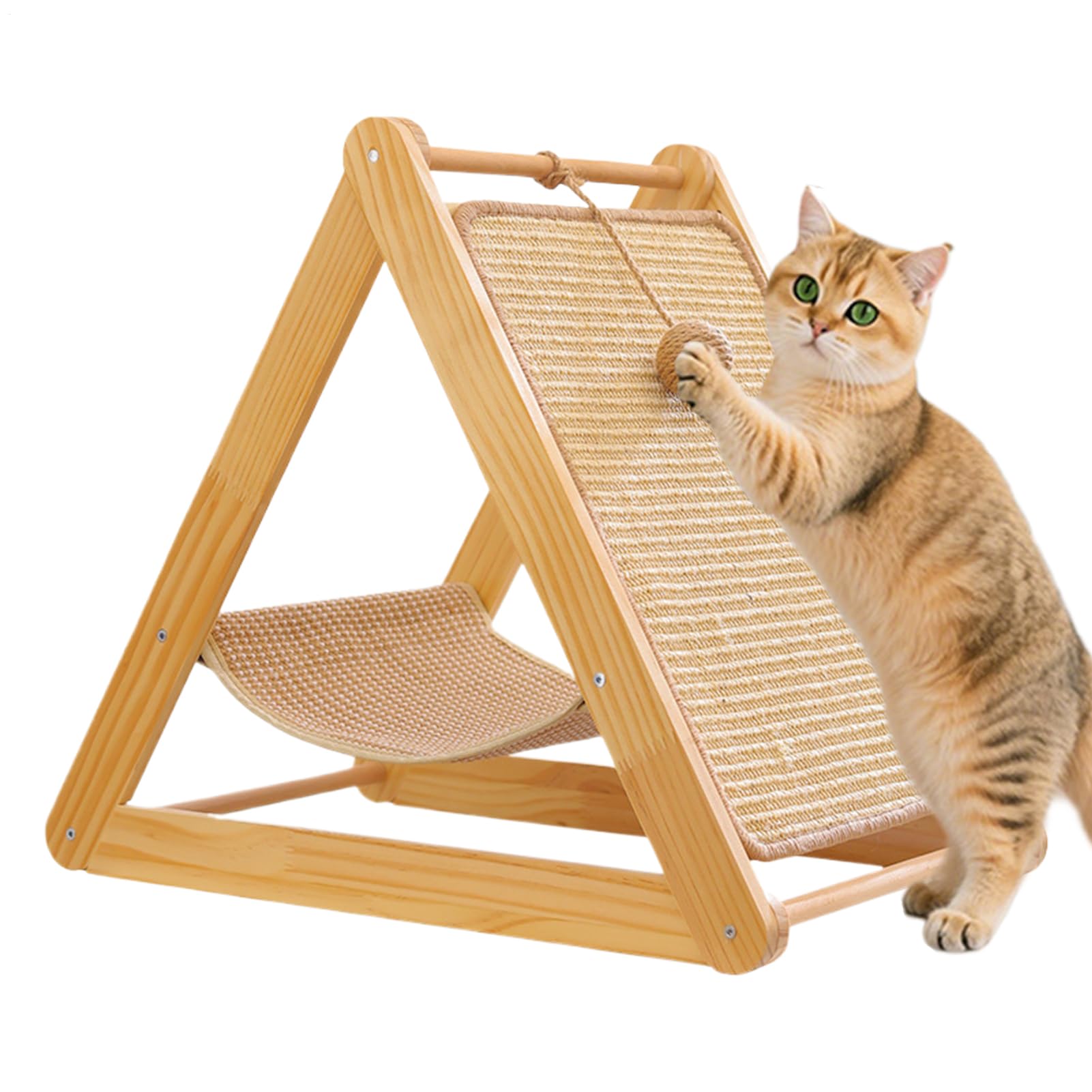 猫 爪とぎ ３角形型 木製 ハンモック付き添い人 爪研ぎ 住み家 爪とぎゲーム盤 キャットタワー 猫爪研ぎ 手あそび 麻縄 プレイグランド 省間隔文字 兼ね合い 猫寝台 段ボールより持ちこたえる 室内 運動すること機能不全 剪断応力取り止める 愛玩動物装置 子ネコ 成猫 猫の調度品