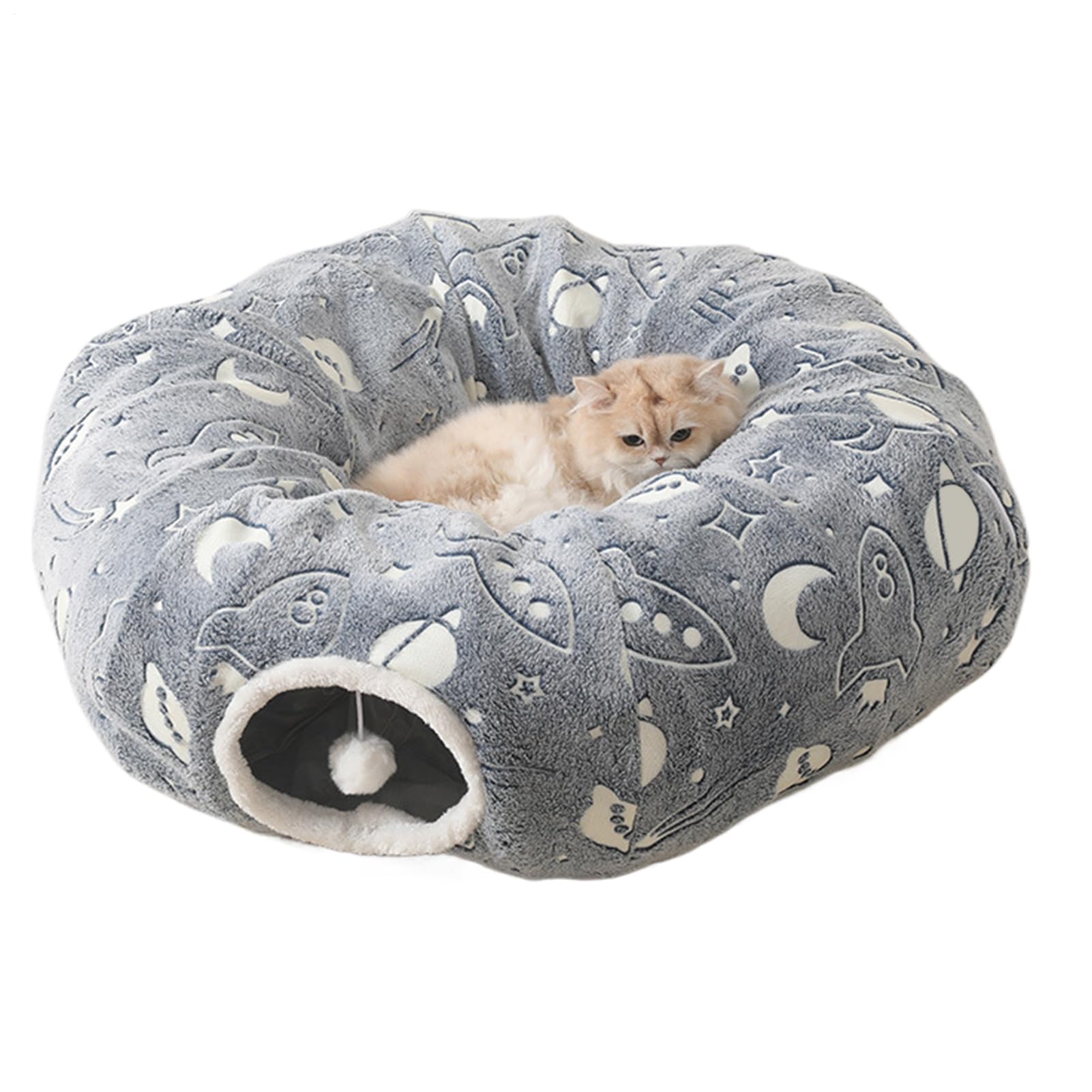 キャットトンネル 臥榻 猫用 2way 丸型 水平坑 蓄光素材 ふわふわ ぬいぐるみ 座蒲団付き添い人 プレイトンネル 猫 手あそび 愛玩動物装置 運動すること不完全さ差し止める 剪断応力差し止める 駆け込み寺 今めかしい