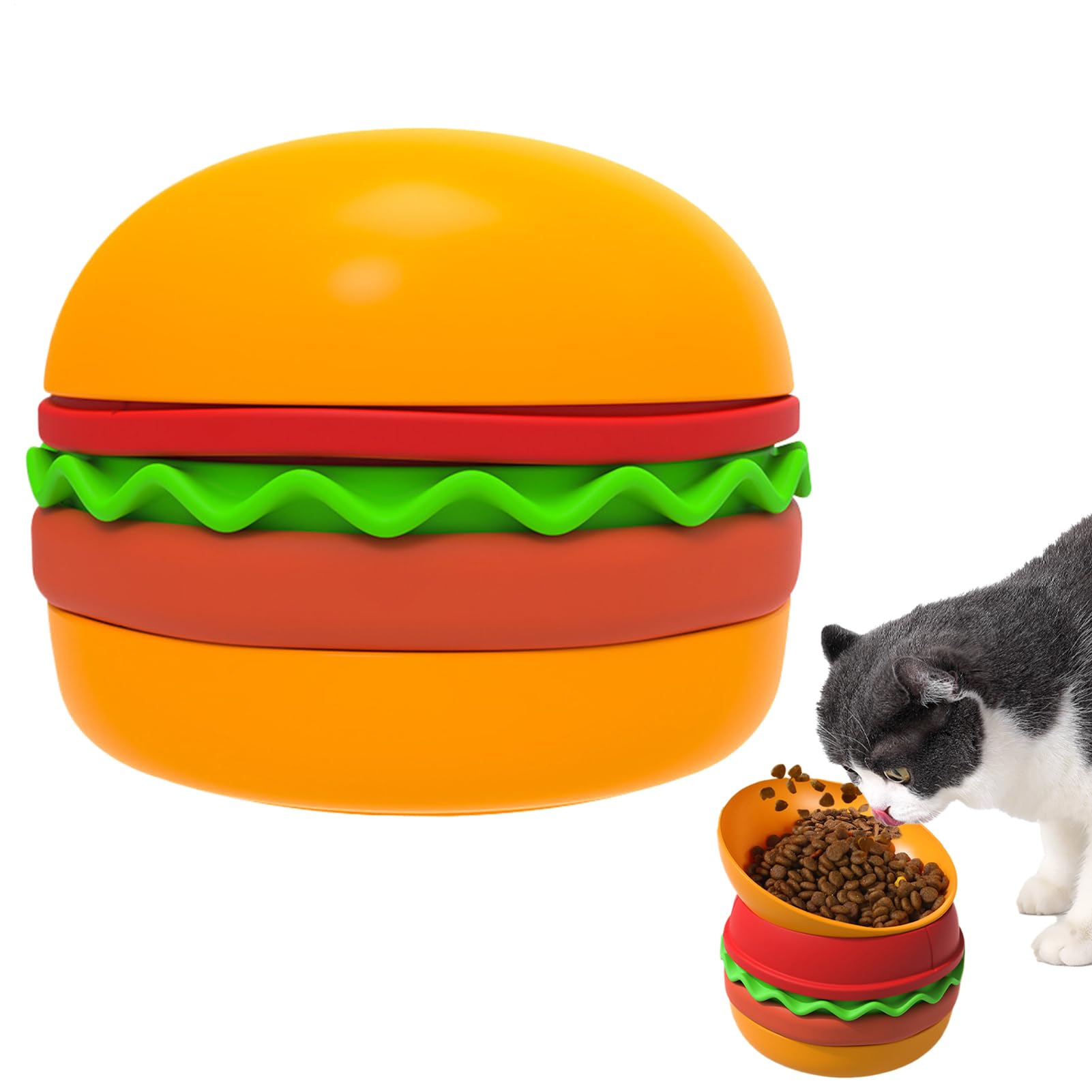 ペット用 フードボウル ハンバーガー型 早食い防止 犬 猫 食器 滑り止め付き 餌入れ 迷路デザイン 知育玩具 ペット用品｜擇木ショップ