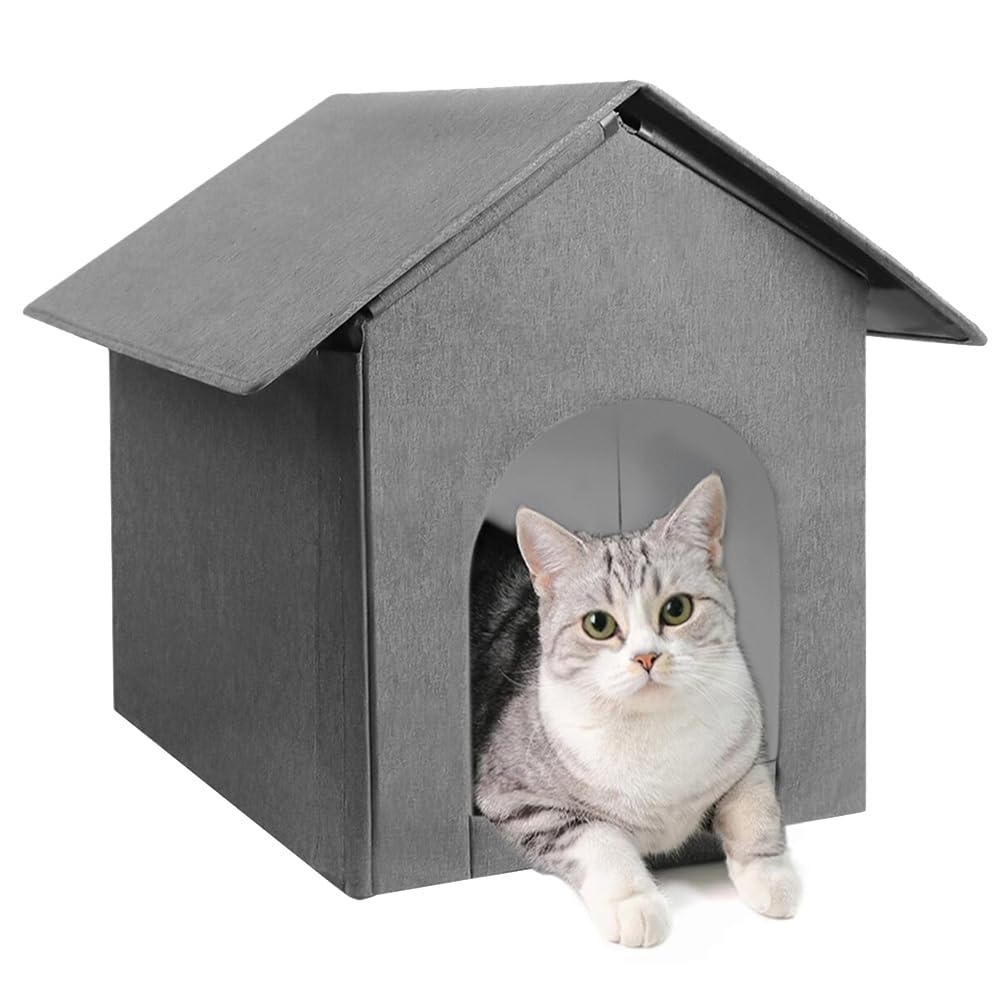 猫住み家 室外用 猫用寝台 犬猫兼用 愛玩動物住み家 猫掘っ立て小屋 のら猫 保護すること 駆け込み寺所 雨合羽 防寒 断熱 耐候性 耐久性 折りたたみ式 精神的な統合飾り気の無い 庭 回廊 通年用