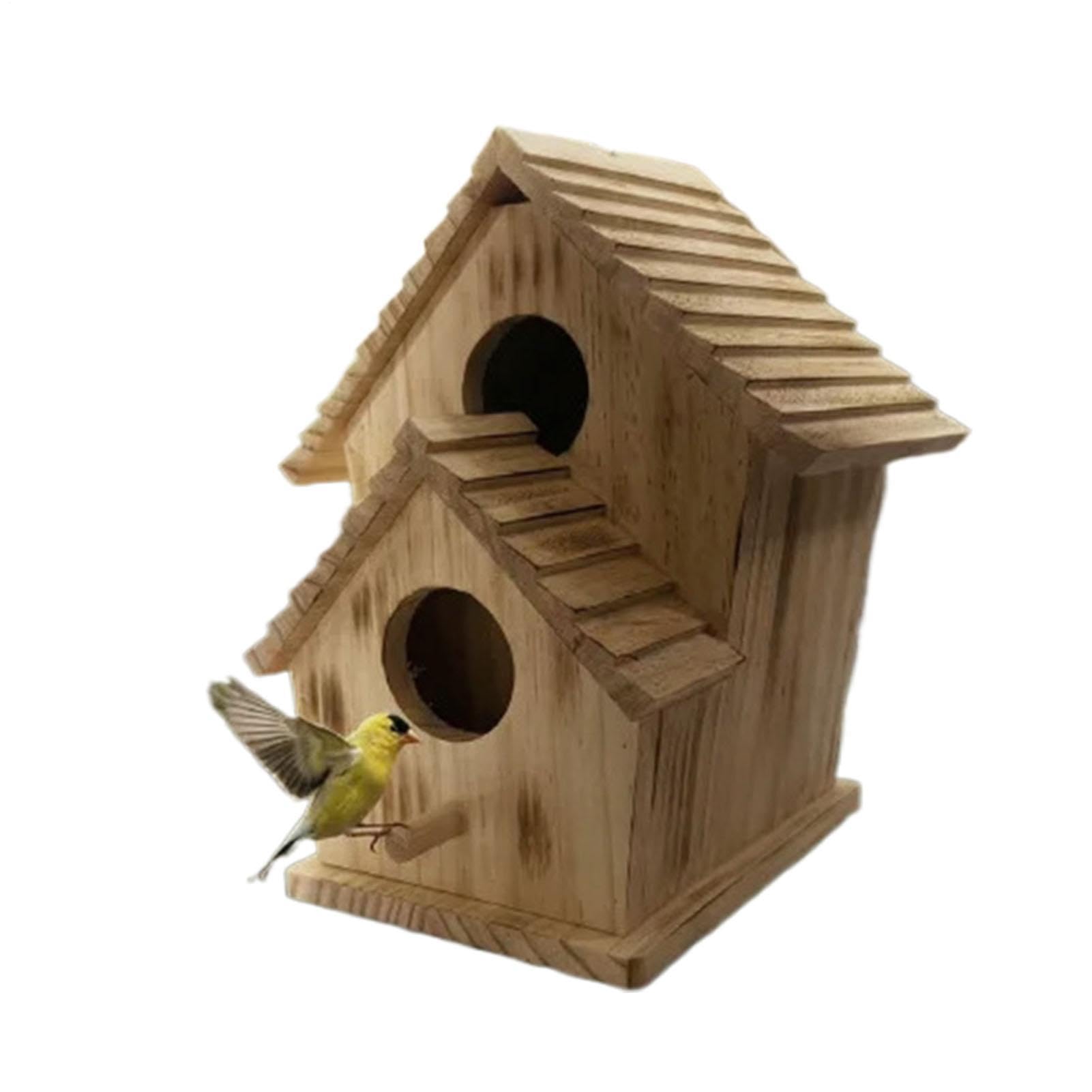 木製鳥類住み家 野鳥 鳥小屋 鶏小屋 生まれながら木製 フィンチ ハチドリ 野鳥見ること 庭 ガーデニング 吊り下げ式 鳥類の鳥小屋 室外用 癒し 自然的