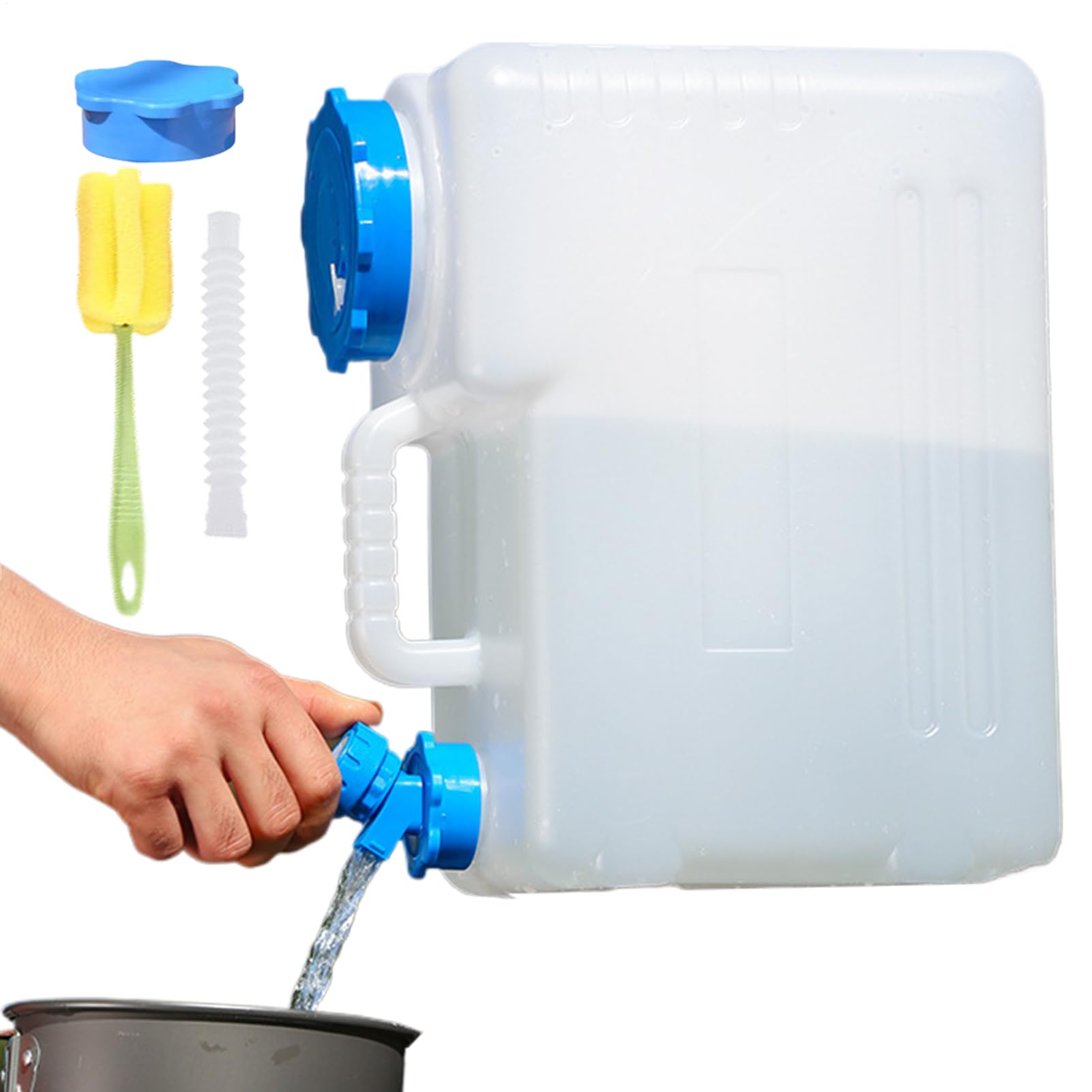 お水貯蔵タンク 15L まかない方付き添い人 ポリ貯蔵タンク 水貯蔵タンク 難民キャンプ アウトドア 防災装置 水貯蔵タンク 洗いもの用毛はらい ノズル付き添い人 手持ち部分付き添い人 軽さ