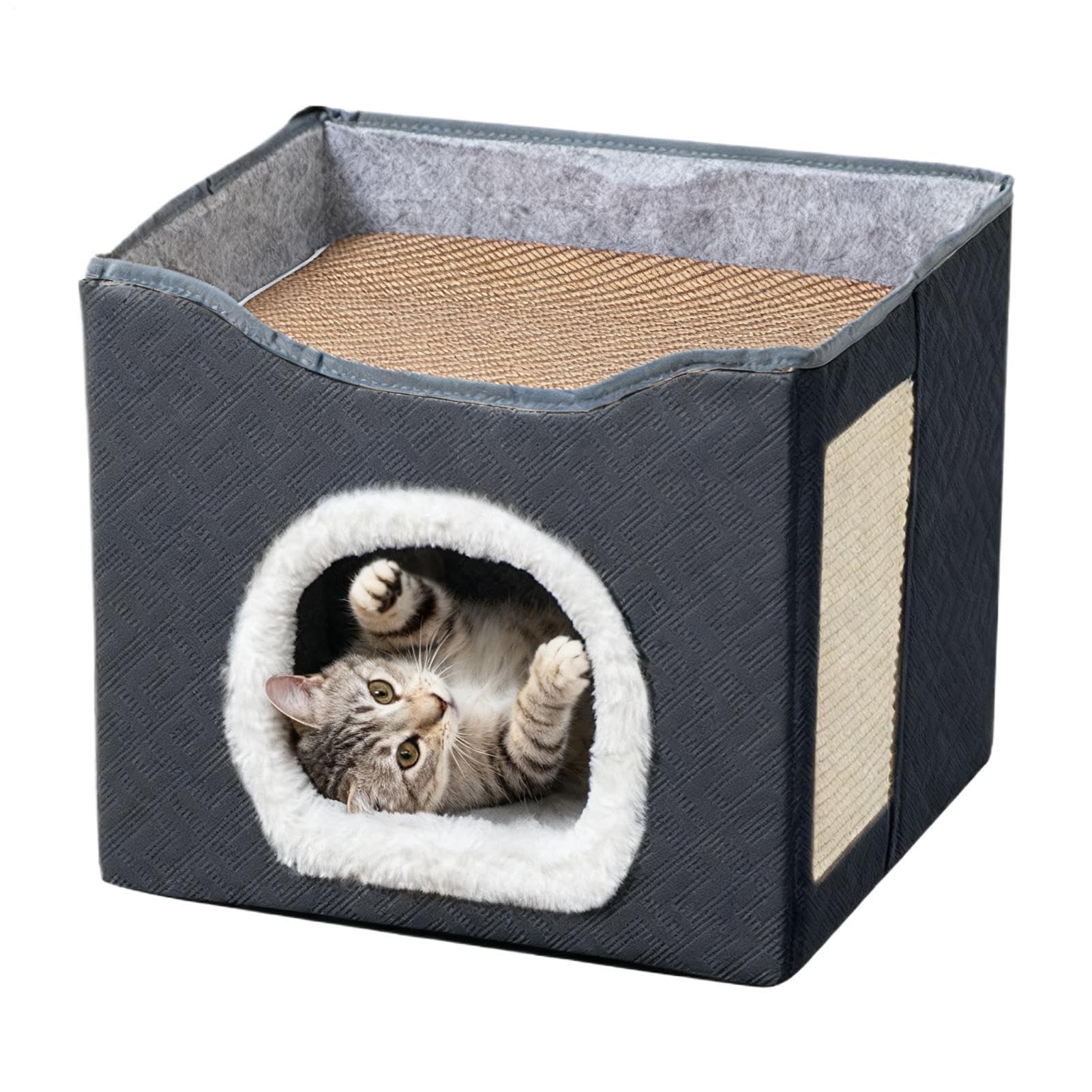 猫 臥榻 冬 猫住みか キャットハウス 学生寄宿舎型 猫用臥榻 爪とぎ付き添い人 洗える 室内用 今めかしい 犬 猫 寝床 途切らせる所 40×34×33糎