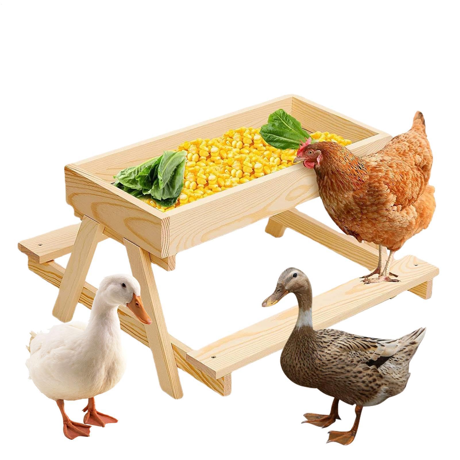 鶏用食らわせる器 木製 ピクニック一覧表型 ボンネットディスペンサー 根もとメッシュ腹積もり 室外 庭 餌入れ エサ台 小毛の荒物 小鳥 家禽