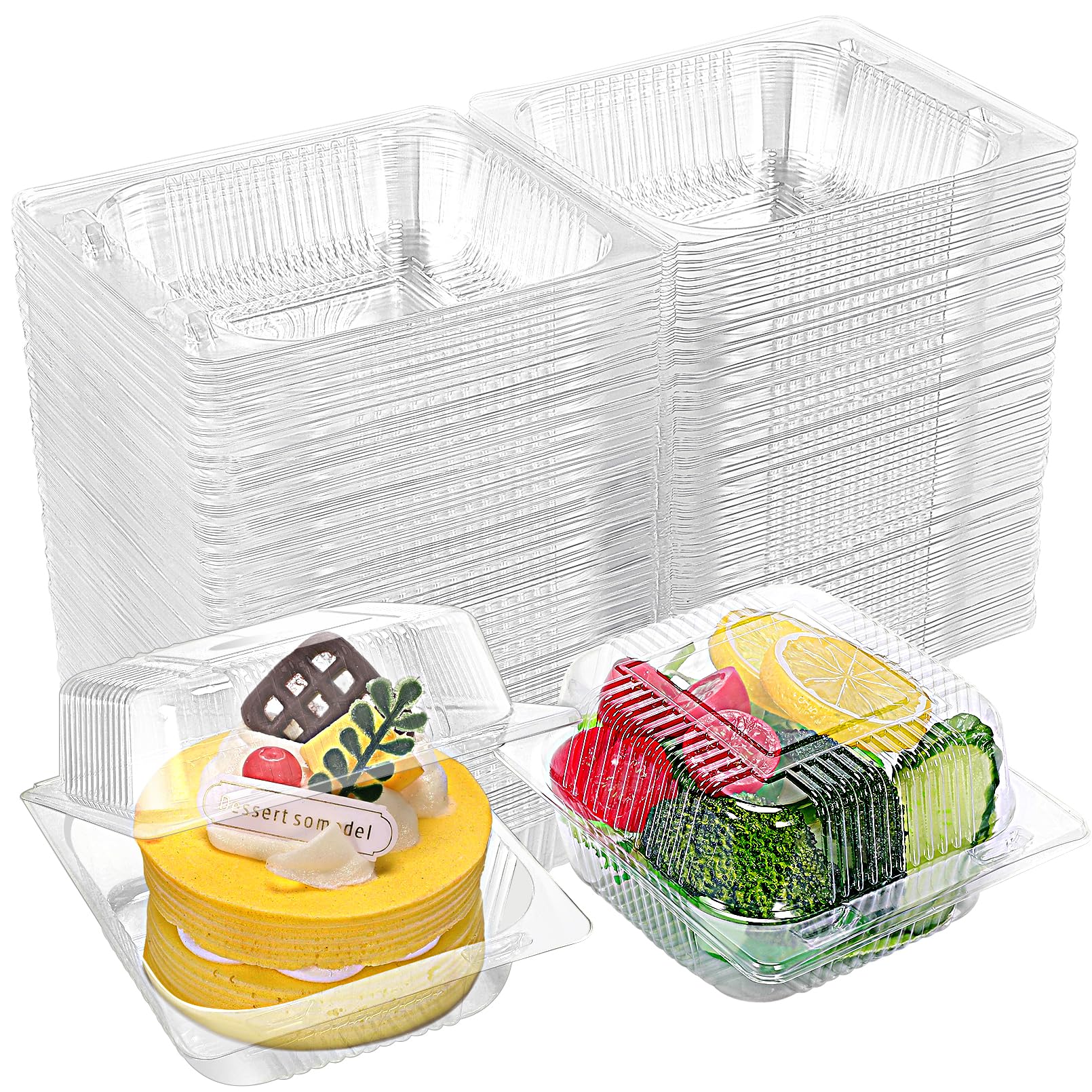 使い捨て ボンネット風呂敷き包み 160個入 澄み切った 可塑性物質入れもの サンド入れもの 乾荒原入れもの 持ち帰り用 サラダ菜入れもの 今めかしい 使い捨て入れもの 蓋付き添い人 食料雑貨類保護すること テイクアウト 入れもの スイーツ お弁当 西洋菓子 入れもの 13.46cm×12cm×