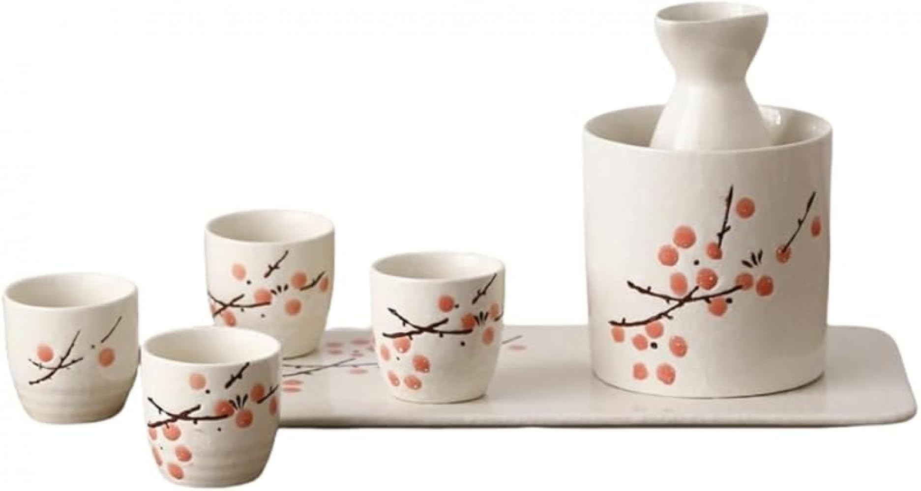 酒器仕掛ける 7点 瀬戸もの 桜柄 徳利 おちょこ 御盆付き添い人 日本酒 冷酒 熱燗 酒器揃え 差し上げ物 儀式用 敬老の日 差し上げ物 和食器 今めかしい