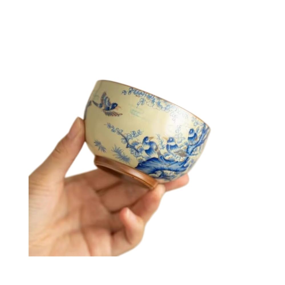 湯呑み 急須 仕掛ける 茶器 瀬戸もの 蓋付き添い人 湯のみ 80ml 180ml 喜鵲 梅の木 鳥 ティーポット 青華 染付 金彩 突きとおる 陶芸 雅びやか 和食器 煎茶 ウーロン茶 中国茶 中華民国茶 茶道 今めかしい 御前上等 おもてなし 見舞い客用 住み家用 差し上げ物