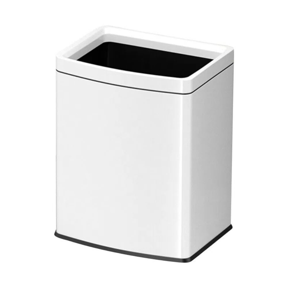 ゴミ箱 50L 角型 オープンタイプ ステンレス スリム 蓋なし 二重構造 インナーボックス付き おしゃれ スタイリッシュ ごみ箱 縦型 くず入れ ダストボックス キッチン リビング オフィス ホテル 商業施設 50リットル ホワイト|擇木ショップ