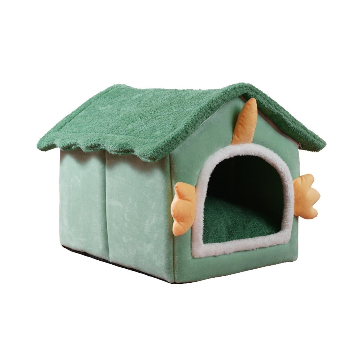ペットハウス 猫 犬 ベッド 冬用 暖かい 保温 防寒 半密閉型 ふわふわ 柔らかい クッション付き 小型犬 中型犬 洗える 室内用 可愛い おしゃれ オールシーズン 猫ハウス ペット用品｜擇木ショップ