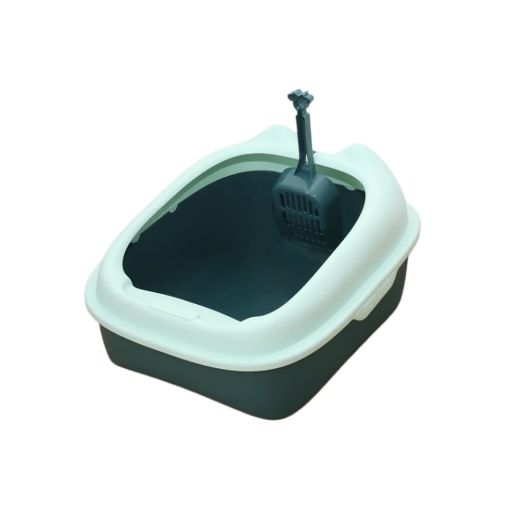 猫用室内用便器 猫砂飛散押しとどめる 室内用便器入れもの 半明けっ広げ 二分の一押しかぶせる 砂落とし足取り付き添い人 シャヴェル付き添い人 今めかしい 猫室内用便器 大型 分かりやすい 室内装飾 愛玩動物備品 緑であること