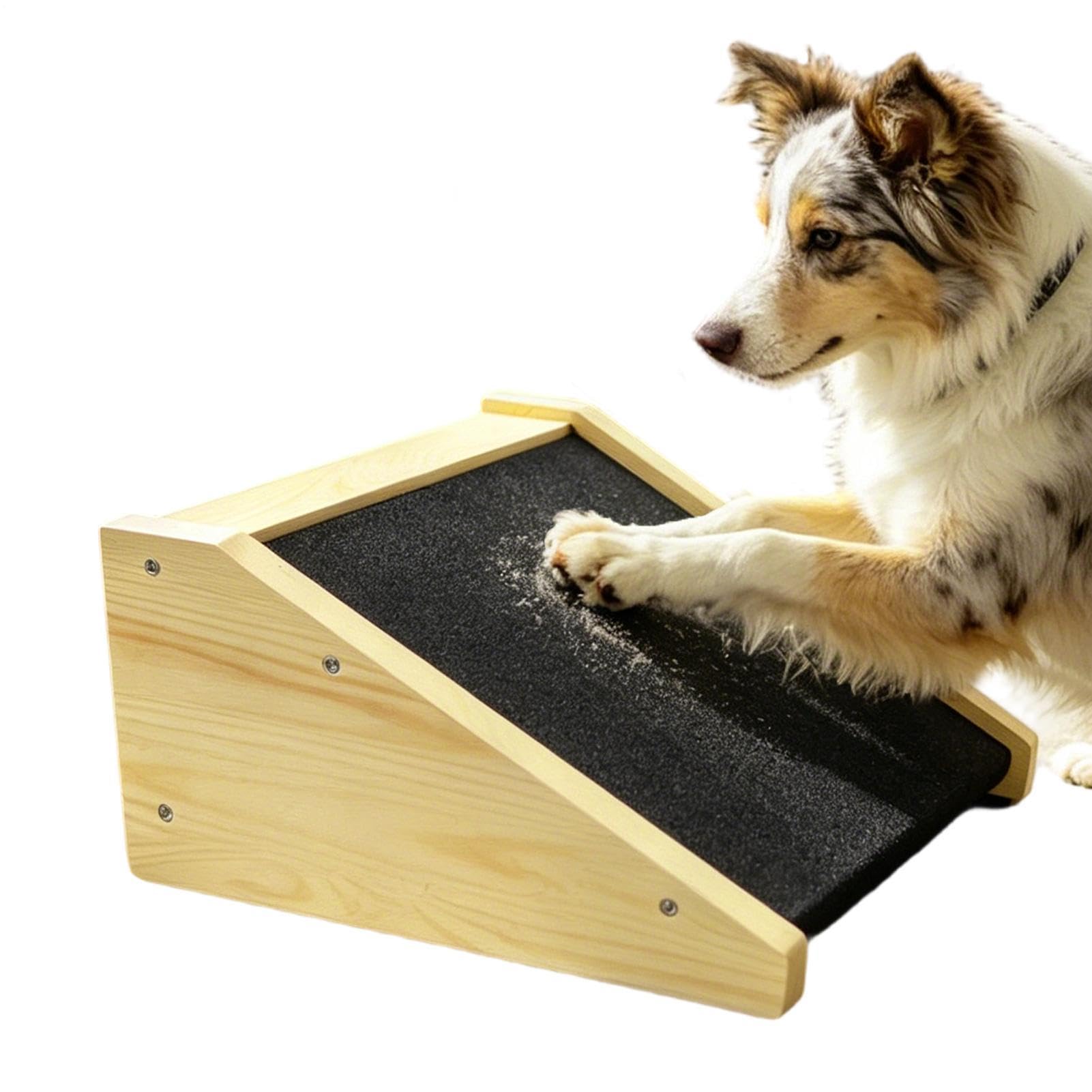 犬用スクラッチボード - 木製爪やすり兼クライミング用ラダー | 犬の爪を優しく、きれいに整えるために設計されたトリミング用ボード - 小型中型大型子犬対応 自宅ケージコーナー用エンリッチメント｜擇木ショップ