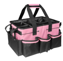 掃除道具がすっきり収まる収納バッグ。防水素材で中身をしっかり保護。取り外しできる仕切りで整理自在。肩掛けも手提げもできるから、家中の掃除が楽々。洗車やガーデニングにも大活躍。 (ピンク)｜擇木ショップ
