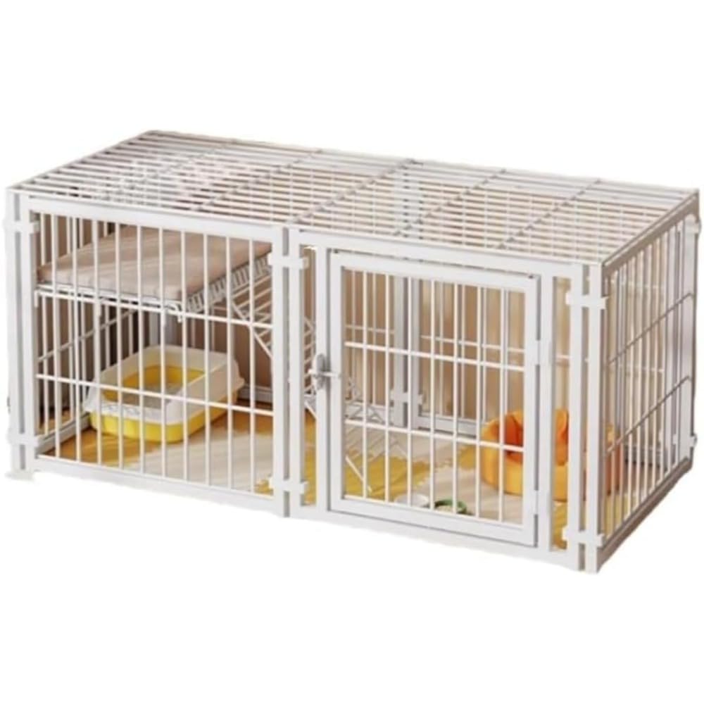 ペットケージ、犬小屋、屋根付き、、ペットサークル、ドア付き、猫用、複数飼育対応、脱走防止、組み立て簡単、室内・屋外兼用、(100&times;50&times;50、猫用クライミングラダー付属) (100&times;50&times;50,附?猫爬梯)｜擇木ショップ 11,958円