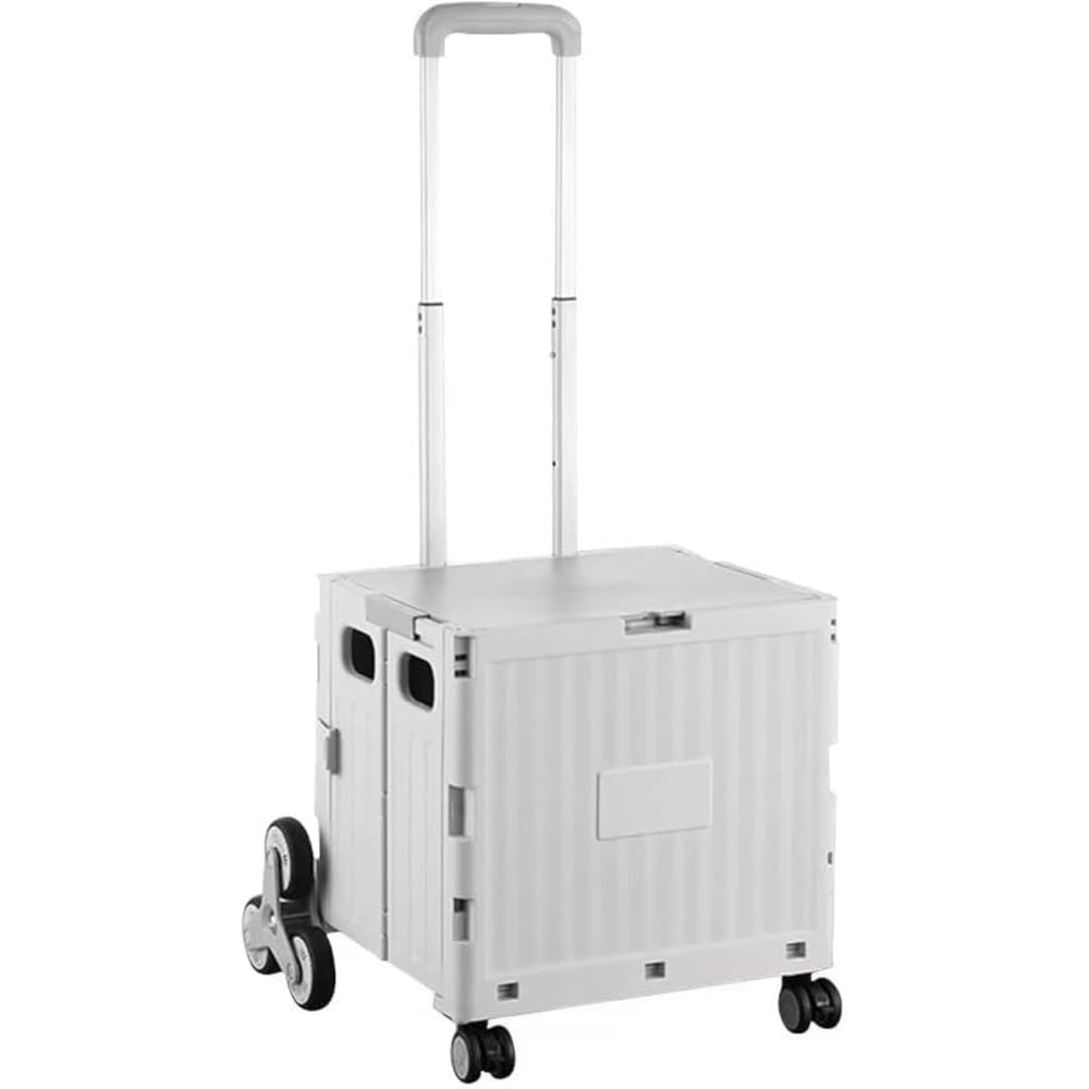 ポータブルカート、ショッピングカート、折りたたみ式、蓋付き、坂道対応、耐荷重80、、キャンプ用、家庭用、引っ越し用、アウトドアボックス (8輪-45, グリーン) (,8輪-45)|擇木ショップ