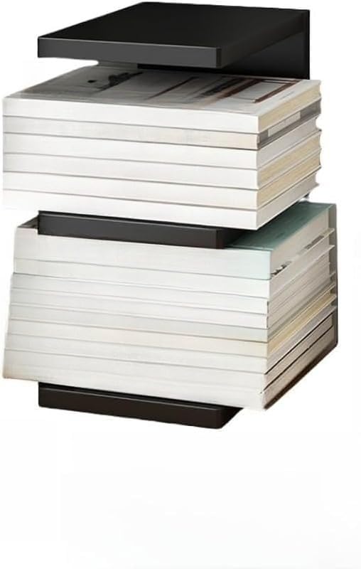 卓上ブックラック 多層垂直 本棚 ブックエンド 書籍・雑誌・書類整理 組立容易 省スペース リビング・書斎・寝室用 (レベル3,ブラック)|擇木ショップ
