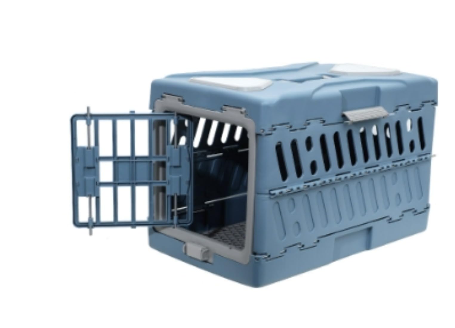 猫 キャリーケース 折りたたみ ケース ペット クレート 猫用 犬用 ペット用エアクレート 旅行 収納便利 航空輸送ボックス (ブルー,)｜擇木ショップ