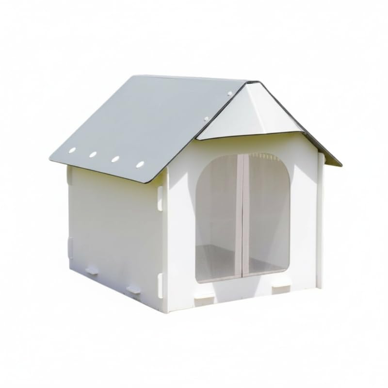 ペットハウス 犬小屋 屋内屋外兼用 紫外線カット 防水防カビ 水に強い屋根設計 簡単組み立て コーギー柴犬フレンチブルドッグ向け 中型犬大型犬猫適用 (サイズ,蚊よけモデル)｜擇木ショップ
