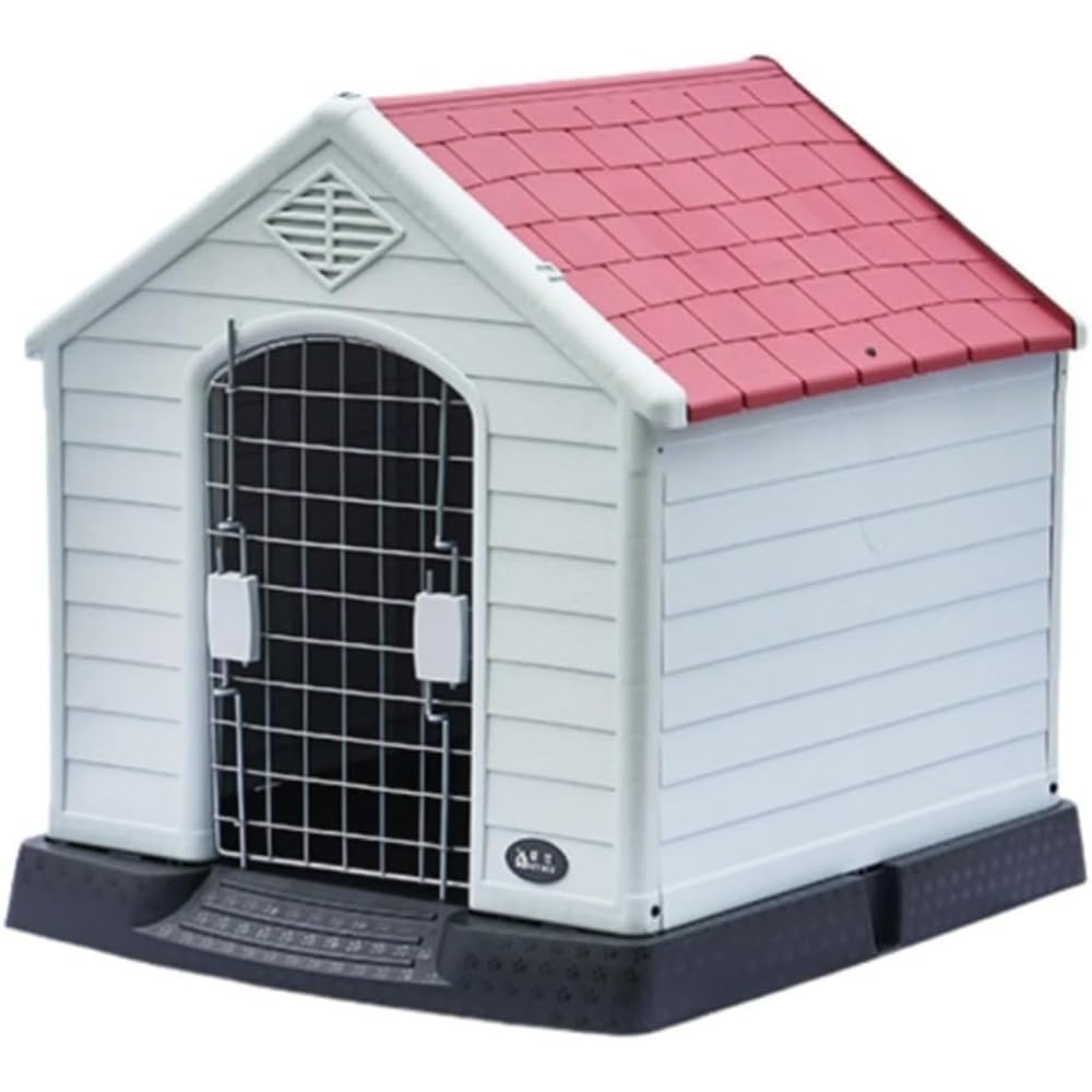 犬小屋 屋外 大型犬 中型犬 犬舎 組立式 ラスチック製 ドッグハウス ペットハウス シェルター 小型犬 中型犬 大型犬適用 防水素材 水洗い 腐食に強い サビない 高床式 湿気防止 防風 防雨 換気|擇木ショップ