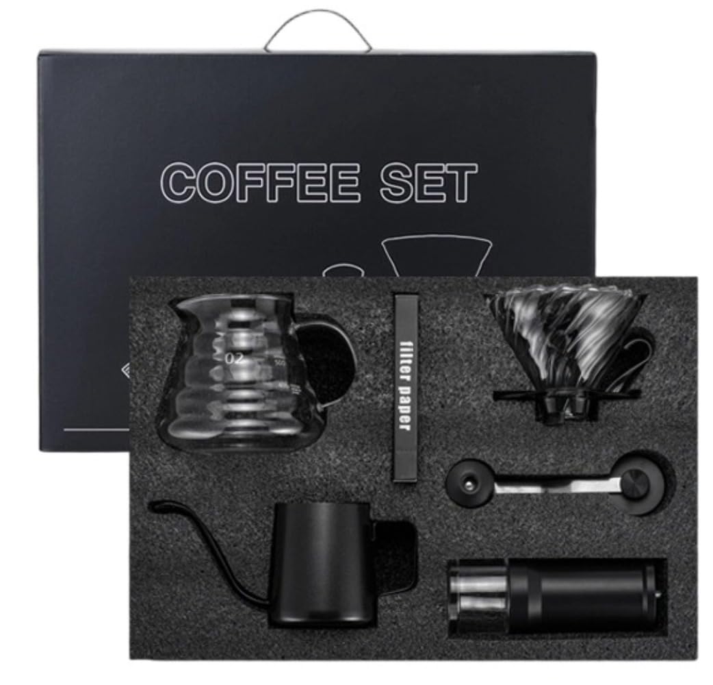 手動コーヒーグラインダー、コーヒーマスターセット、ドリップコーヒー器具、耐熱ガラスキャンプ用コーヒーフィルターカップ、ドリップケトル、コーヒーセット、コーヒーポット、ハンドドリップセット、グラインダー｜擇木ショップ