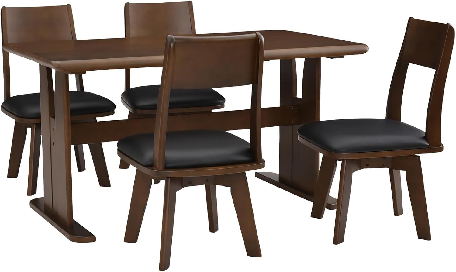 ダイニングセット ダイニングテーブルセット 4人用 木製 食卓 テーブル 幅135 おしゃれ 組み立て品 (ブラウン,5点セット [肘なし回転椅子])｜擇木ショップ