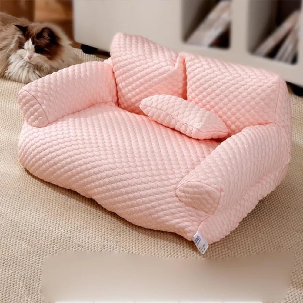 犬用ベッド 猫用 夏用 涼しい ペットマット ふわふわ 通気性 熱くなりにくい 快適な眠り 快適 取り外し可能 洗える お手入れ簡単 噛みつき防止 滑り止め 四季兼用 犬用ソファ 猫用ソファ (,65*50*30)｜擇木ショップ