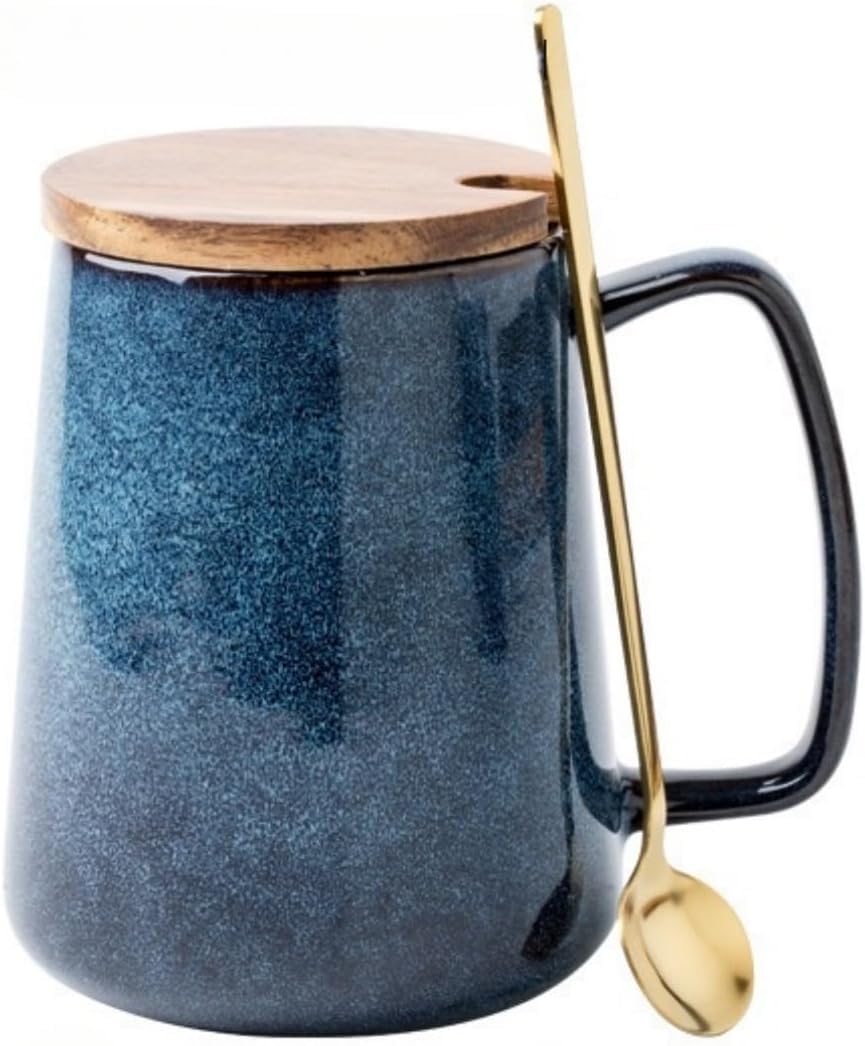 コーヒーカップ カップルマグカップ 大容量セラミックマグ 700 ティーカップ カプチーノミルクティー用 磁器マグ ギフト適用 (,ブルー-)｜擇木ショップ