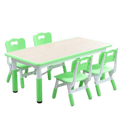 キッズアートテーブルと椅子セット 2~8歳用 幼児用テーブルとチェア 幼稚園用テーブルと椅子のセット 子供用アクティビティテーブル お手入れ簡単 組み立てやすい 多機能 高さ調節 教室 幼児園 家庭用|擇木ショップ