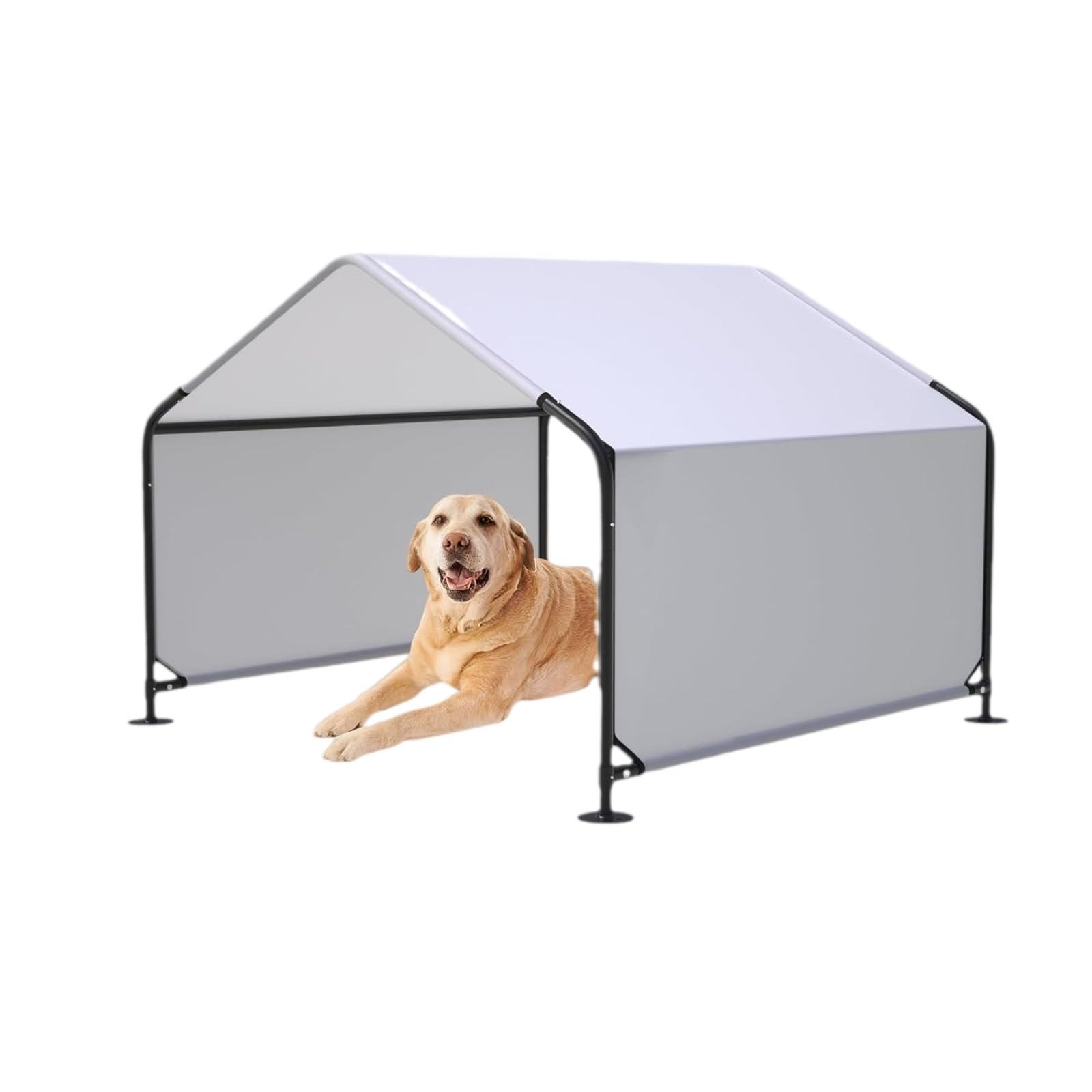 ペット用シェード 屋外 犬用テント 防雨シェルター 全包囲型収納シェッド 遮光 防水 カット 50+ 耐風 グランドスパイク付き 頑丈構造 組立簡単 コンパクト収納 小型犬 猫 兎 多用途 アウトドア キャンプ 庭用 ペットハウス (75*65*65,ブラック)|擇木ショップ